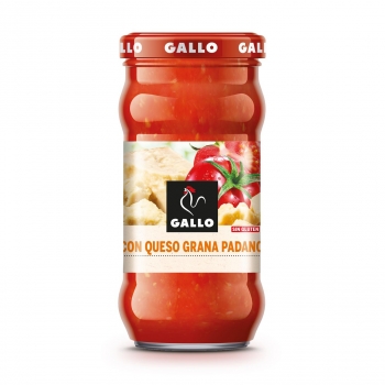 Salsa de tomate a la parmesana Gallo sin gluten tarro 350 g.