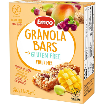 Barritas de cereales con fruta SamMills sin gluten 140 g.