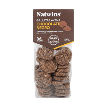 Galletas de avena con chocolate negro bajo en azúcar 200 g.