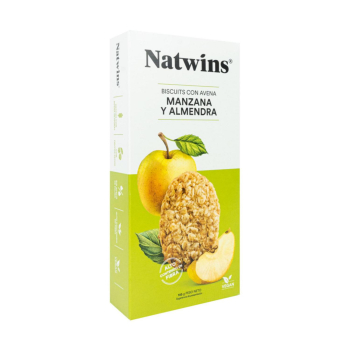Biscuits de avena con manzana y almendra Natwins 145 g.