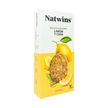 Biscuits de avena limón y chia Natwins 145 g.