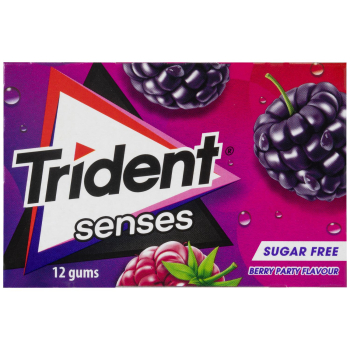 Chicles sabor frambuesa Senses Trident sin azúcar 23 g.