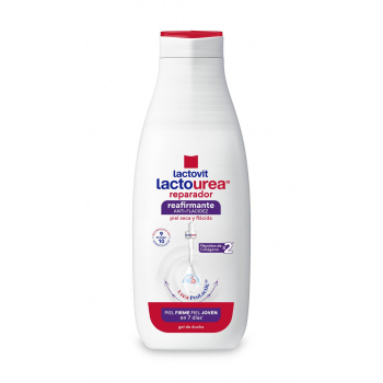 Gele de ducha reafirmante anti-flacidez para piel seca y flácida Lactourea Lactovit 550 ml.