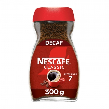 Café soluble descafeinado classic Nescafé 300 g.