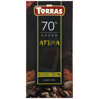 Chocolate negro 70% cacao Africa Torras sin gluten 100 g