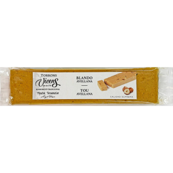 Turrón blando de avellana Vicens sin gluten 300 g.