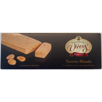 Turrón blando de almendra Vicens sin gluten 150 g.