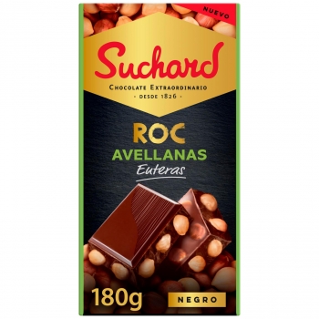 Chocolate negro con avellanas enteras Suchard 180 g.