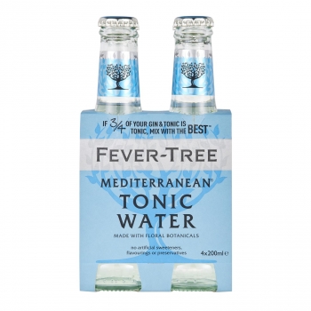 Tónica Fever Tree mediterranean pack de 4 botellas de 20 cl.