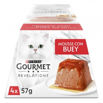 Comida húmeda sabor carne para gato adulto Purina Gourmet 4x57 g.