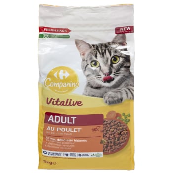 Pienso de pollo y verduras para gatos Vitalive Carrefour Companino 2 kg