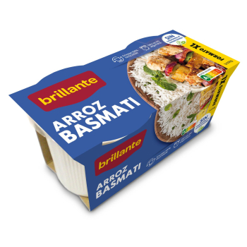 Arroz basmati para microondas Brillante pack de 2 unidades de 200 g.