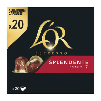 Café cápsulas espresso splendente L´Or compatible con Nespresso 20 ud.