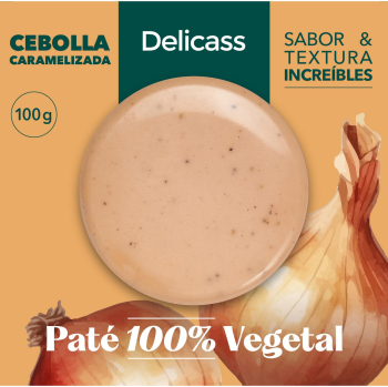 Paté vegetal de cebolla caramelizada Delicass sin gluten y sin lactosa 100 g
