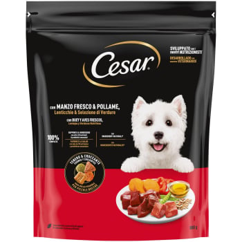 Pienso con buey, ave y verduras para perro mini Cesar 800 g.