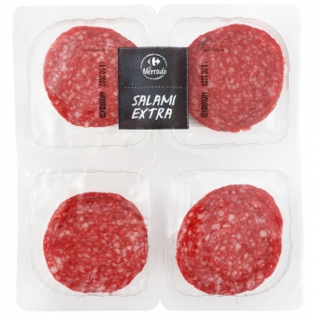 Salami extra en lonchas Carrefour El Mercado pack de 4 unidades de 60 g