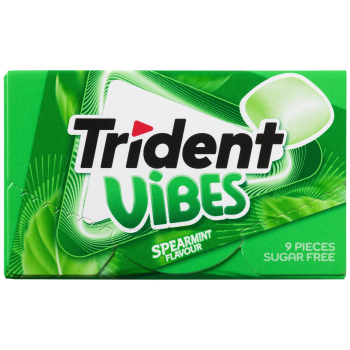 Chicles de menta Trident Vibes sin azúcar 21 g.