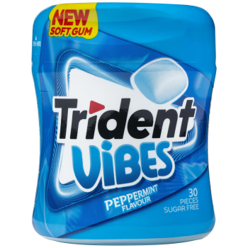 Chicles sabor menta Trident Vibes sin azúcar 70,2 g.