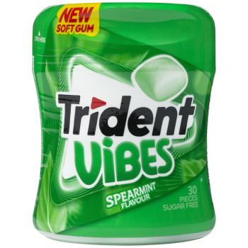 Chicles sabor hierbabuena Trident Vibes sin azúcar 70,2 g.