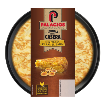 Tortilla de patata con cebolla caramelizada Palacios sin gluten y sin lactosa 300 g.