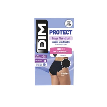 Braga menstrual slip microfibra flujo medio talla 36/38 Protect Dim 1 ud.