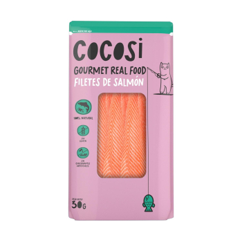 Snack natural filetes de salmón para gatos Cocosi 30 g