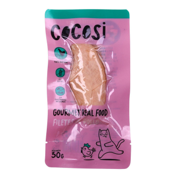 Snack natural filetes de pollo para gatos Cocosi 30 g