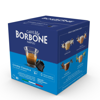 Café cápsulas crema clásica Borbone compatible con Dolce Gusto 16 ud.