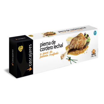 Pierna de cordero lechal asada con puré de patata trufado Cascajares 550 g
