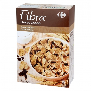 Cereales con chocolate Fibra  Carrefour 500 g.