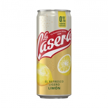 Gaseosa La Casera limón 0% calorías y azucares lata 33 cl.