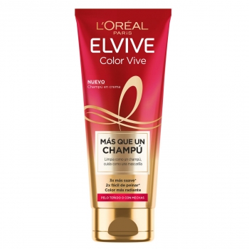 Champú en crema para cabello teñido o con mechas Elvive Color Vive L'Oréal Paris 200 ml.