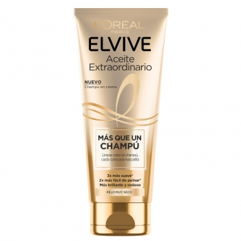 Champú en crema para cabello muy seco Elvive Aceite Extraordinario L'Oréal Paris 200 ml.