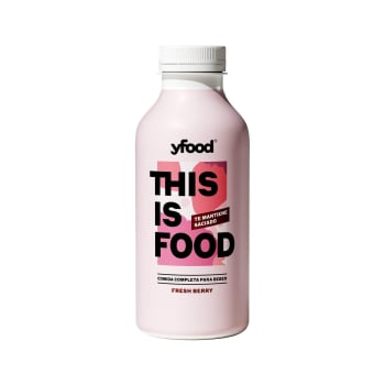 Comida para beber sabor frambuesa Yfood sin gluten y sin lactosa 500 g.