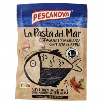 Espagueti de merluza con tinta de sepia Pescanova 125 g