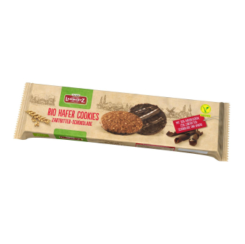 Cookies con baño de chocolate negro ecológicas Lambertz 200 g.