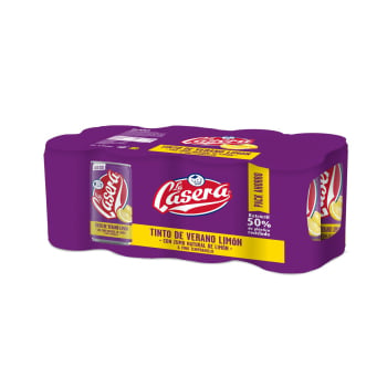 Tinto de verano La Casera con limón pack de 8 latas de 33 cl. 8 x 33 cl