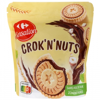Galletas Crok'n'nuts Sensation Carrefour sin aceite de palma 240 g.