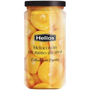 Melocotón mitades en zumo de uva Helios 700 g.