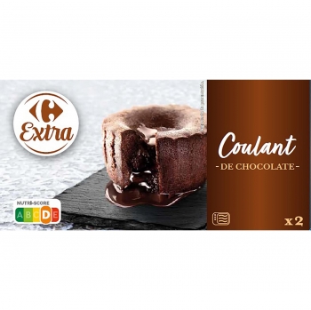 Coulant de chocolate Carrefour Extra pack de 2 unidades de 90 g.