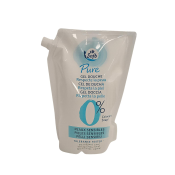 Gel de ducha pieles sensibles Pure Carrefour Soft doypack 1000 ml.