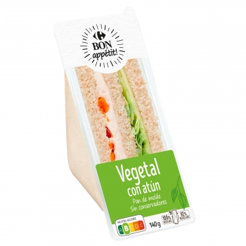 Sándwich vegetal con atún Carrefour 140 g