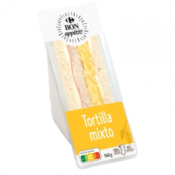 Sándwich tortilla mixto Carrefour 140 g