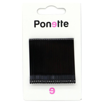 Clip plano negro Ponette 24 ud.