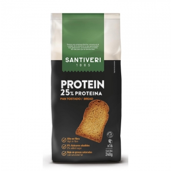Pan tostado proteico sin azúcar añadido Santiveri 240 g.