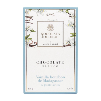 Chocolate blanco con vainilla bourbon de Madagascar al punto de sal Xocolata Jolonch 100 g
