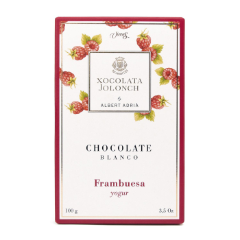 Chocolate blanco con frambuesa y yogur Xocolata Jolonch 100 g