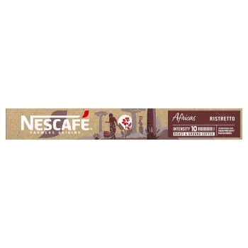 Café ristretto arábica en cápsulas Africas Nescafé compatible con Nespresso 10 ud.