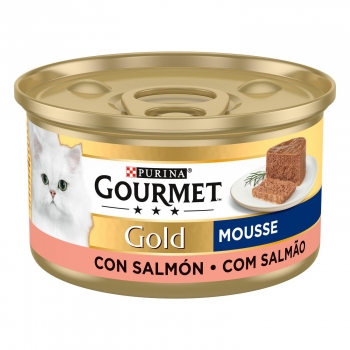 Comida húmeda de salmón para gato Purina Gourmet Gold mousse 85 g.