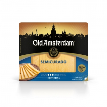 Queso gouda semicurado Old Amsterdam sin lactosa cuña cortada de 200 g.